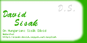 david sisak business card