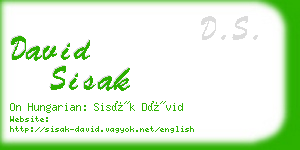 david sisak business card